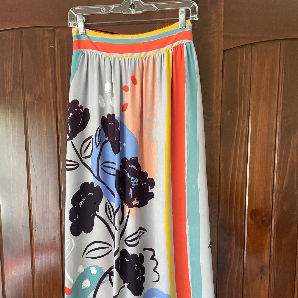 Anthro silk skirt